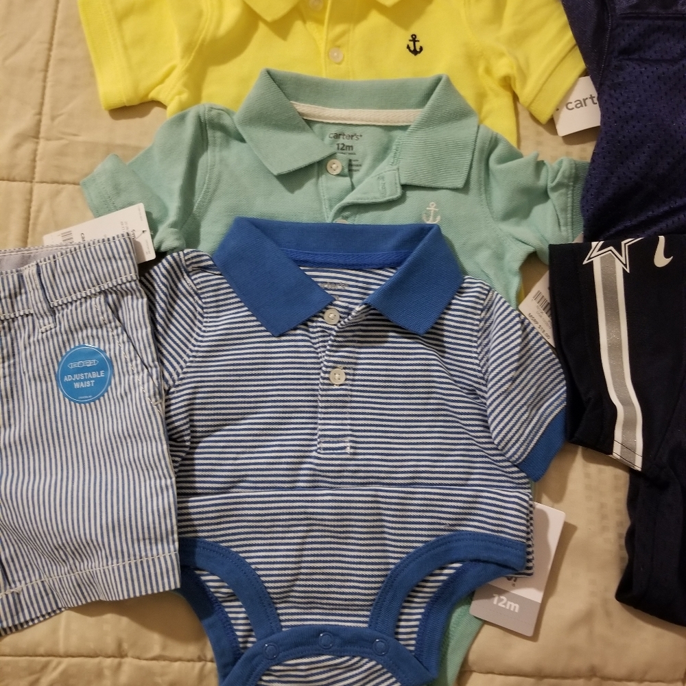 Baby Bundle Onesie Polo, Pants, mommy and baby Cowboy Jersey